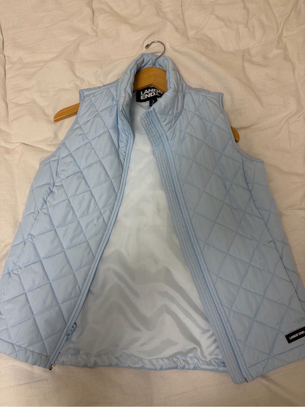 Lands' End Light Blue Quilted Women’s Vest